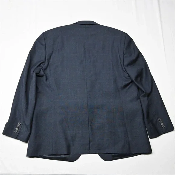 NEW Lauren Ralph Lauren 50R Navy Blue Check 100% Wool Blazer Sport Coat Jacket